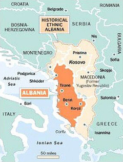 Карта Великой Албании